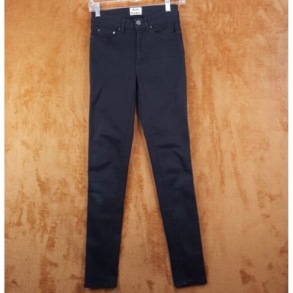 ACNE STUDIOS Womens Jeans Size 26 Black Wash Skinny Stretch Denim PIN - Picture 1 of 8